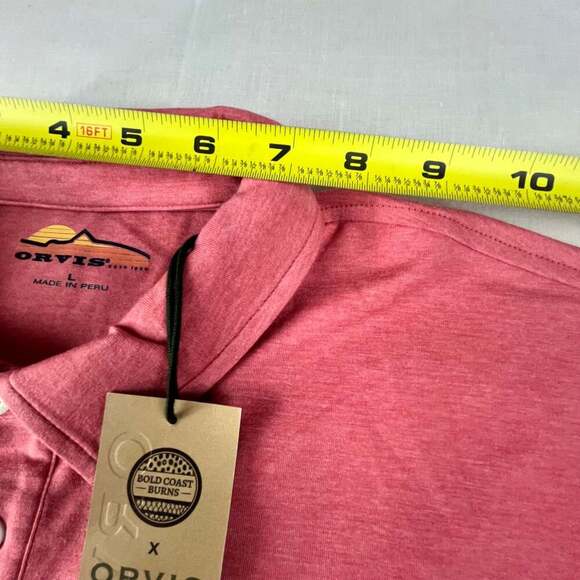 Orvis Shirt Mens Large Salmon Pink Preppy Stretch Anglers Performance Golf Polo - Picture 6 of 11